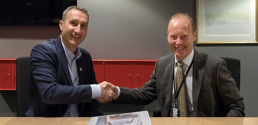 Ståle Rød, Konsernsjef i Skanska Norge og Thor Arne Aass, Ekspedisjonssjef i Justisdepartementet Ståle Rød, Konsernsjef i Skanska Norge og Thor Arne Aass, Ekspedisjonssjef i Justisdepartementet