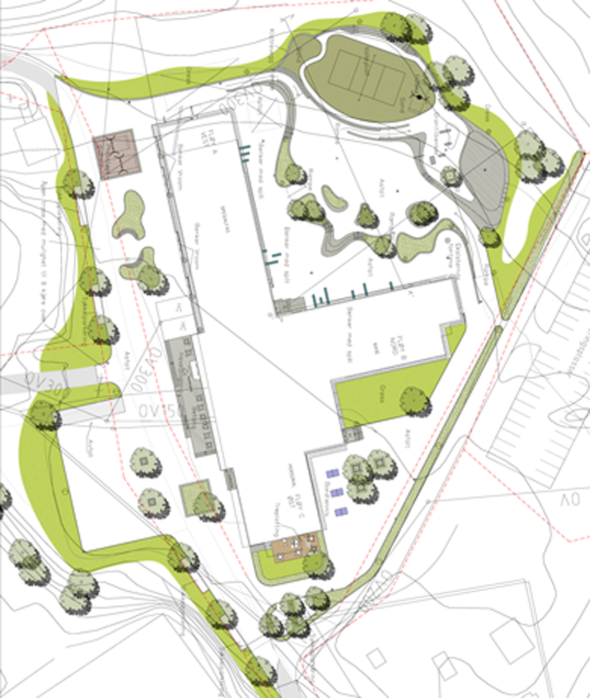 Skissetegning over området