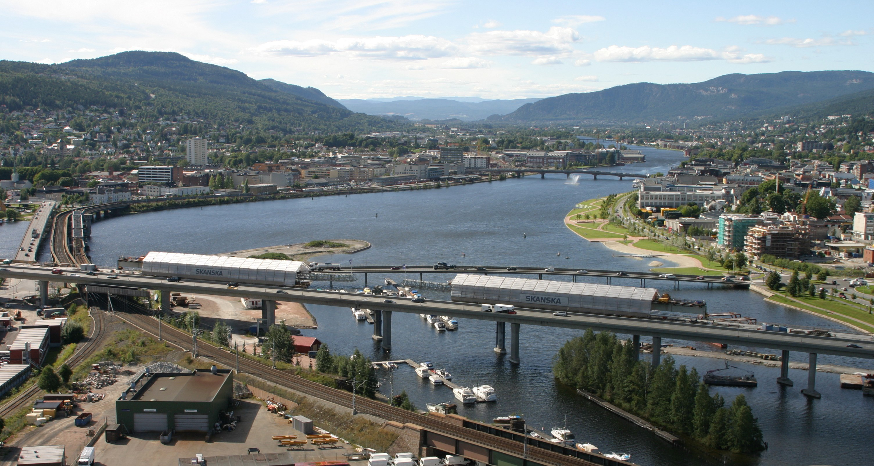 Drammensbrua under arbeid