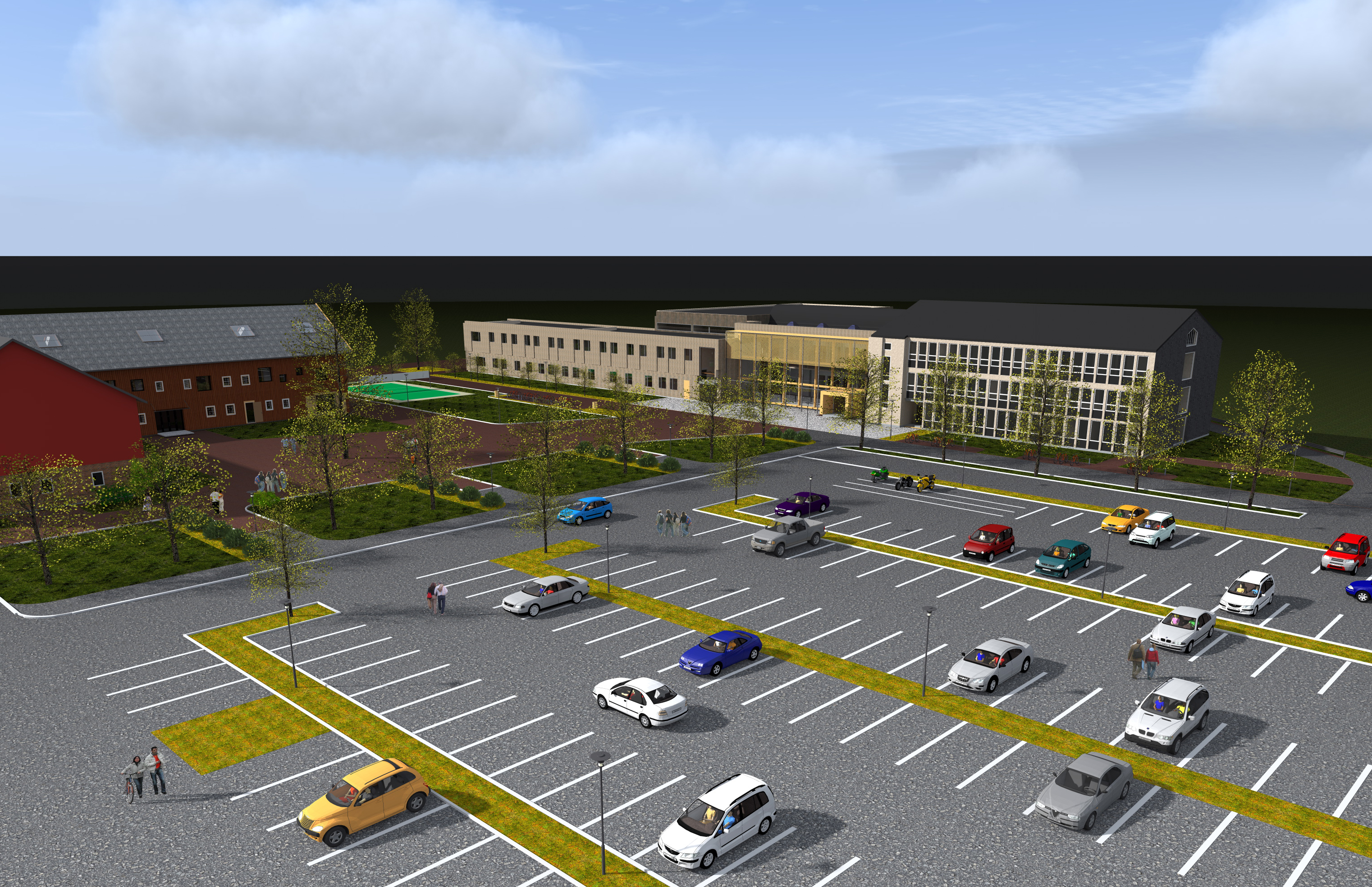 Skisse over parkeringsområdet