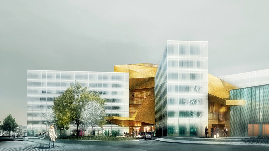 Skissetegning - sett fra Havnegata Skissetegning - sett fra Havnegata