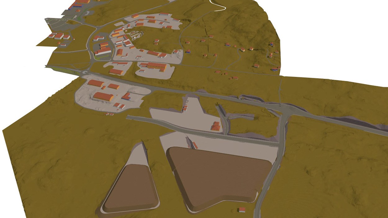 Illustrasjon av en digital terrengmodell