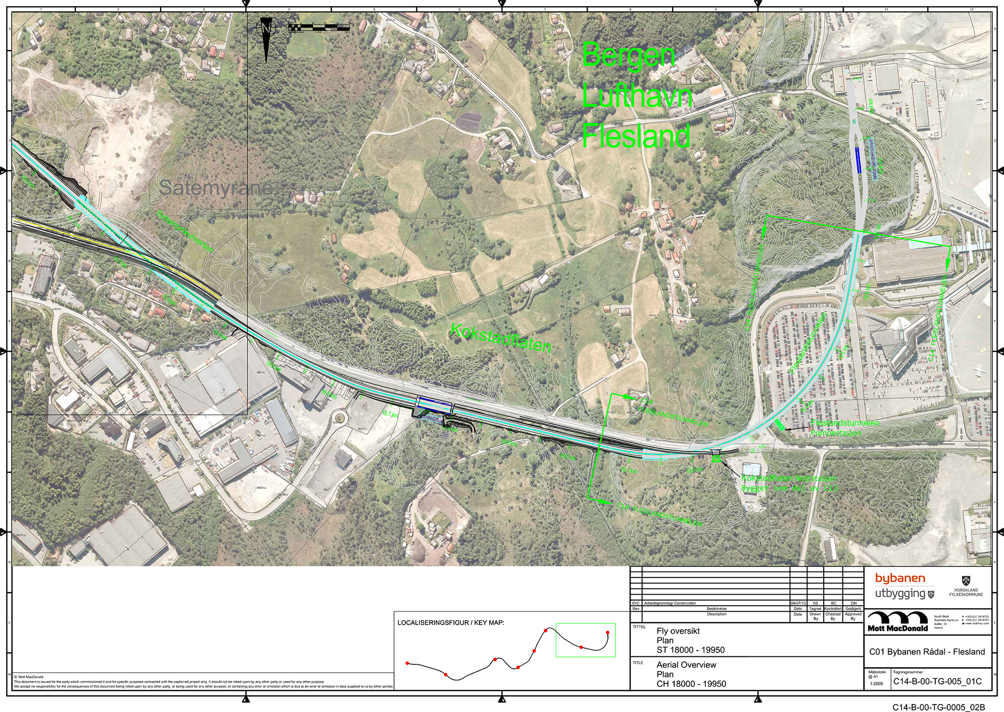 Planskisse over strekningen