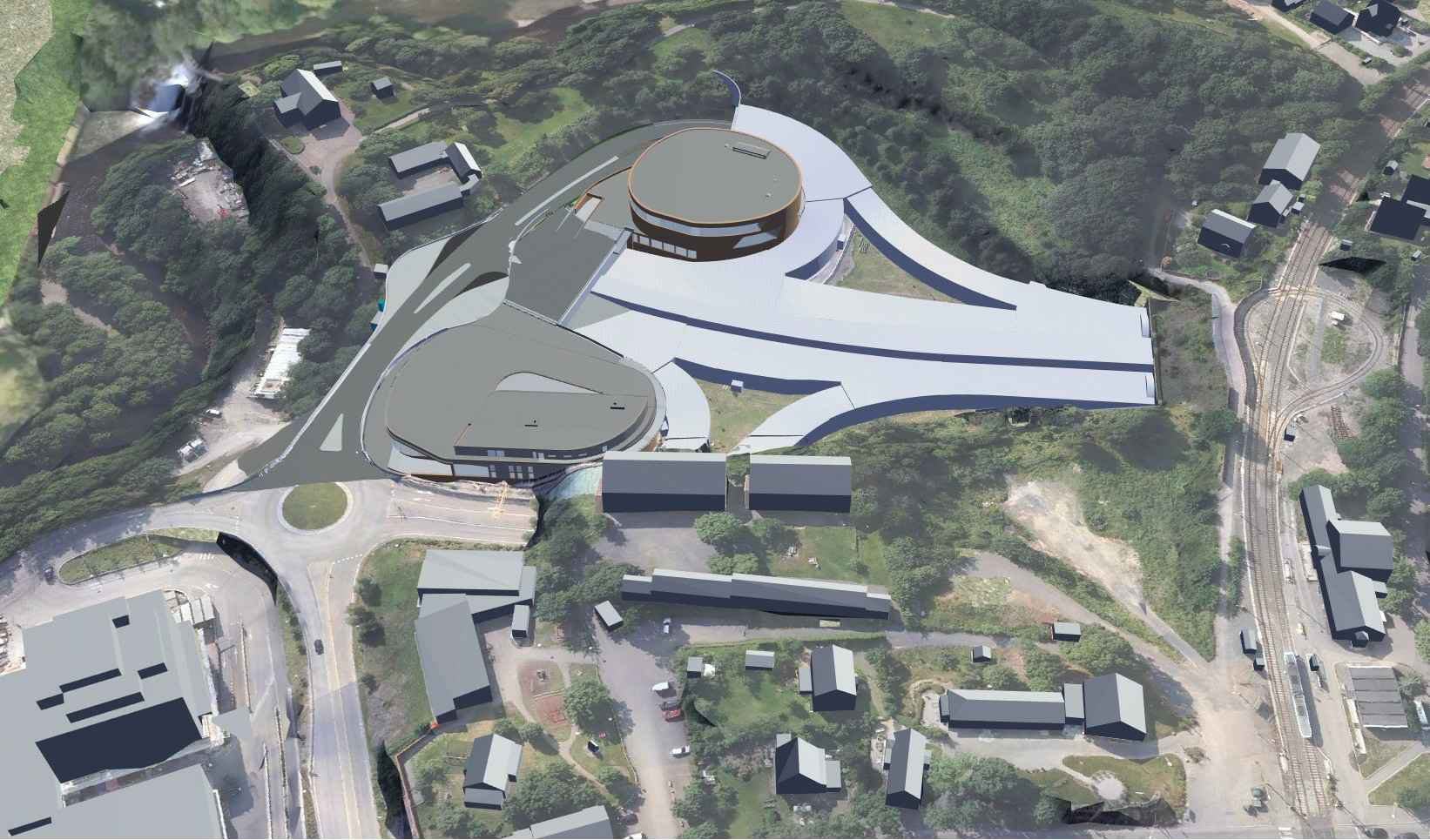 Illustrasjonsbilde som viser betonglokket som binder sammen de to tunnelene