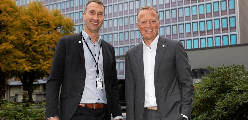 Konsernsjef i Skanska, Ståle Rød og administrerende direktør i Statsbygg, Harald Nikolaisen. Foto: Statsbygg/Trond Isaksen Konsernsjef i Skanska, Ståle Rød og administrerende direktør i Statsbygg, Harald Nikolaisen. Foto: Statsbygg/Trond Isaksen