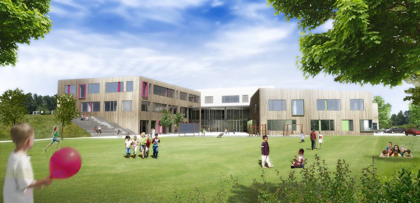 Skissetegning av Nye Veitvet skole Skissetegning av Nye Veitvet skole