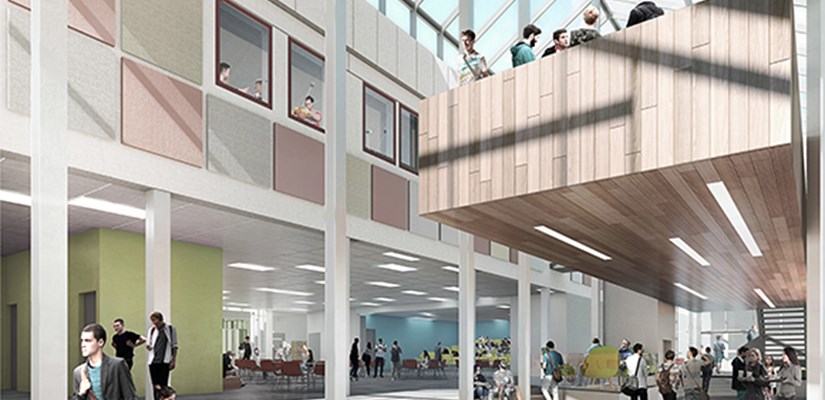 Skogmo videregående skole vil stå ferdig sommeren 2017. Skogmo videregående skole vil stå ferdig sommeren 2017.